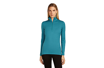Image of Icebreaker Merino 200 Oasis Long Sleeve Half Zip Thermal Top - Womens, Topaz, Large, IBB043800GQL