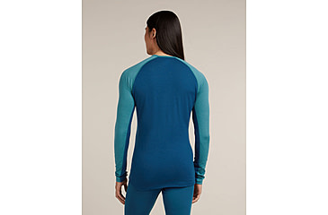 Image of Icebreaker Merino 200 ZoneKnit Long Sleeve Crew Thermal Top - Mens, Atlantis/Topaz/CB, Medium, IB0A579O0J7M