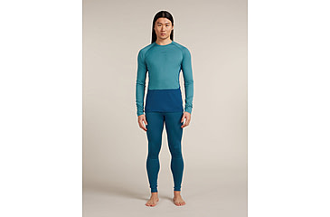 Image of Icebreaker Merino 200 ZoneKnit Long Sleeve Crew Thermal Top - Mens, Atlantis/Topaz/CB, Medium, IB0A579O0J7M