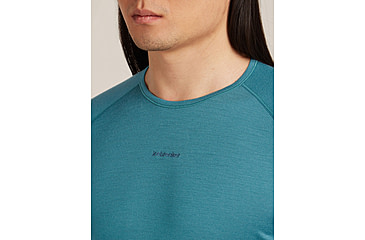 Image of Icebreaker Merino 200 ZoneKnit Long Sleeve Crew Thermal Top - Mens, Atlantis/Topaz/CB, Medium, IB0A579O0J7M