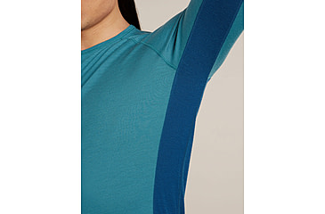 Image of Icebreaker Merino 200 ZoneKnit Long Sleeve Crew Thermal Top - Mens, Atlantis/Topaz/CB, Medium, IB0A579O0J7M