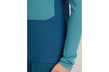 Image of Icebreaker Merino 200 ZoneKnit Long Sleeve Crew Thermal Top - Mens, Atlantis/Topaz/CB, Medium, IB0A579O0J7M