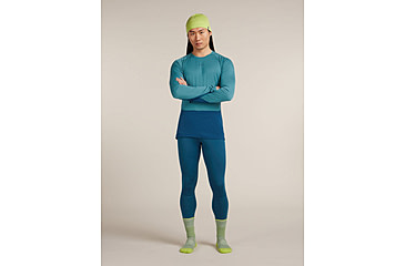 Image of Icebreaker Merino 200 ZoneKnit Long Sleeve Crew Thermal Top - Mens, Atlantis/Topaz/CB, Medium, IB0A579O0J7M