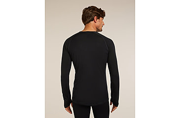 Image of Icebreaker Merino 200 ZoneKnit Long Sleeve Crew Thermal Top - Mens, Black, Large, IB0A579O001L