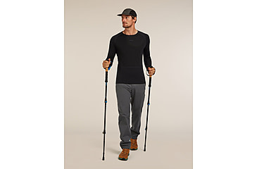 Image of Icebreaker Merino 200 ZoneKnit Long Sleeve Crew Thermal Top - Mens, Black, Large, IB0A579O001L