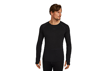Image of Icebreaker Merino 200 ZoneKnit Long Sleeve Crew Thermal Top - Mens, Black, Large, IB0A579O001L