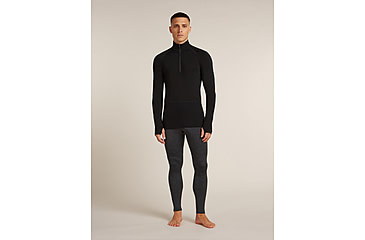 Image of Icebreaker Merino 200 ZoneKnit Long Sleeve Half Zip Thermal Top - Mens, Black, Extra Large, IB0A57CH001XL