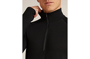 Image of Icebreaker Merino 200 ZoneKnit Long Sleeve Half Zip Thermal Top - Mens, Black, Extra Large, IB0A57CH001XL