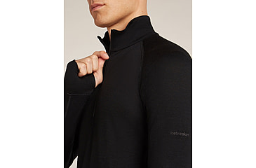 Image of Icebreaker Merino 200 ZoneKnit Long Sleeve Half Zip Thermal Top - Mens, Black, Extra Large, IB0A57CH001XL