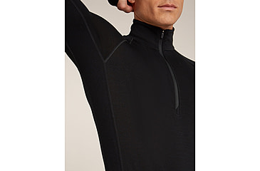 Image of Icebreaker Merino 200 ZoneKnit Long Sleeve Half Zip Thermal Top - Mens, Black, Extra Large, IB0A57CH001XL
