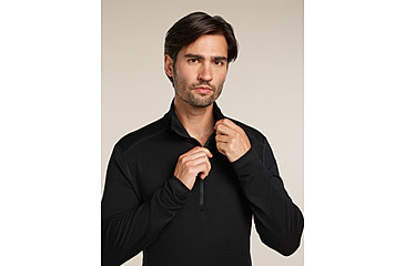 Image of Icebreaker Merino 260 Tech Long Sleeve Half Zip Thermal Top - Mens, Black, Large, IBB04372001L
