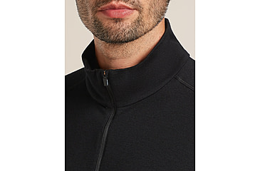 Image of Icebreaker Merino 260 Tech Long Sleeve Half Zip Thermal Top - Mens, Black, Large, IBB04372001L