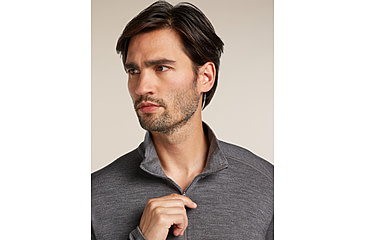 Image of Icebreaker Merino 260 Tech Long Sleeve Half Zip Thermal Top - Mens, Gritstone HTHR, Large, IBB04372013L