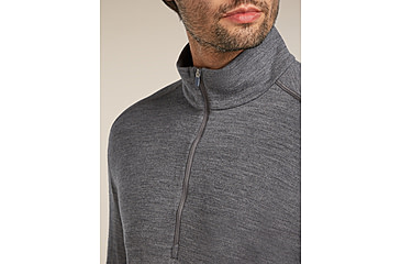 Image of Icebreaker Merino 260 Tech Long Sleeve Half Zip Thermal Top - Mens, Gritstone HTHR, Large, IBB04372013L