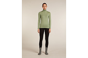 Image of Icebreaker Merino 260 Tech Long Sleeve Half Zip Thermal Top - Womens, Lichen, Medium, IBB04390A74M