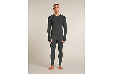 Image of Icebreaker Merino 260 ZoneKnit Long Sleeve Crew Thermal Top - Mens, Jet HTHR, Extra Large, IB0A57CI011XL