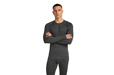 Image of Icebreaker Merino 260 ZoneKnit Long Sleeve Crew Thermal Top - Mens, Jet HTHR, Extra Large, IB0A57CI011XL