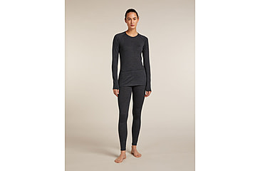 Image of Icebreaker Merino 260 ZoneKnit Long Sleeve Crew Thermal Top - Womens, Jet HTHR, Medium, IB0A57CL011M