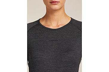 Image of Icebreaker Merino 260 ZoneKnit Long Sleeve Crew Thermal Top - Womens, Jet HTHR, Medium, IB0A57CL011M