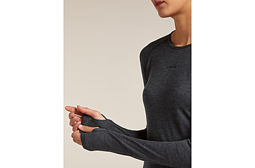 Image of Icebreaker Merino 260 ZoneKnit Long Sleeve Crew Thermal Top - Womens, Jet HTHR, Medium, IB0A57CL011M