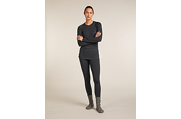 Image of Icebreaker Merino 260 ZoneKnit Long Sleeve Crew Thermal Top - Womens, Jet HTHR, Medium, IB0A57CL011M
