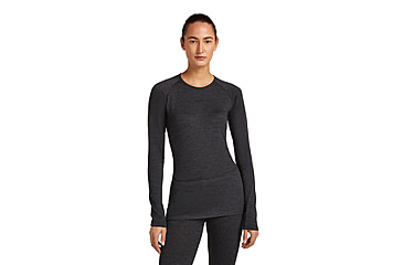 Image of Icebreaker Merino 260 ZoneKnit Long Sleeve Crew Thermal Top - Womens, Jet HTHR, Medium, IB0A57CL011M