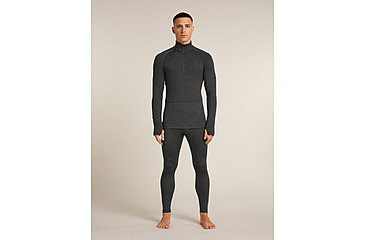Image of Icebreaker Merino 260 ZoneKnit Long Sleeve Half Zip Thermal Top - Mens, Jet HTHR, Large, IB0A57CJ011L