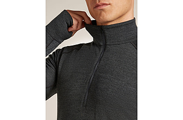Image of Icebreaker Merino 260 ZoneKnit Long Sleeve Half Zip Thermal Top - Mens, Jet HTHR, Large, IB0A57CJ011L