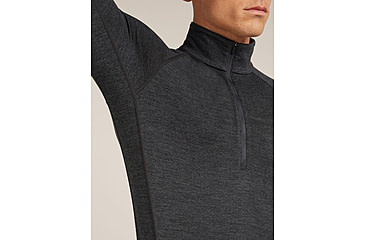 Image of Icebreaker Merino 260 ZoneKnit Long Sleeve Half Zip Thermal Top - Mens, Jet HTHR, Large, IB0A57CJ011L