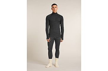 Image of Icebreaker Merino 260 ZoneKnit Long Sleeve Half Zip Thermal Top - Mens, Jet HTHR, Large, IB0A57CJ011L