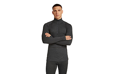 Image of Icebreaker Merino 260 ZoneKnit Long Sleeve Half Zip Thermal Top - Mens, Jet HTHR, Large, IB0A57CJ011L