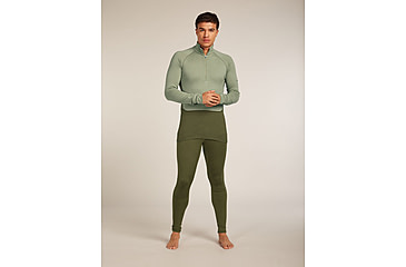 Image of Icebreaker Merino 260 ZoneKnit Long Sleeve Half Zip Thermal Top - Mens, Loden/Lichen/CB, Large, IB0A57CJ0JFL