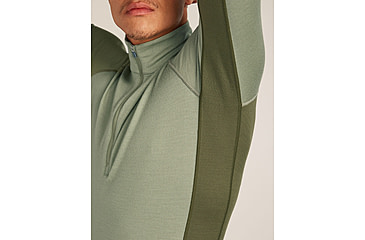Image of Icebreaker Merino 260 ZoneKnit Long Sleeve Half Zip Thermal Top - Mens, Loden/Lichen/CB, Large, IB0A57CJ0JFL