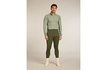 Image of Icebreaker Merino 260 ZoneKnit Long Sleeve Half Zip Thermal Top - Mens, Loden/Lichen/CB, Large, IB0A57CJ0JFL