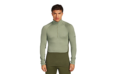Image of Icebreaker Merino 260 ZoneKnit Long Sleeve Half Zip Thermal Top - Mens, Loden/Lichen/CB, Large, IB0A57CJ0JFL