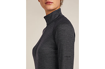 Image of Icebreaker Merino 260 ZoneKnit Long Sleeve Half Zip Thermal Top - Womens, Jet HTHR, Large, IB0A57CM011L