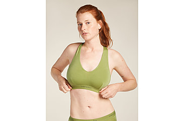 Image of Icebreaker Merino Blend 125 Cool-Lite Sprite Racerback Bra - Womens, Olive, Extra Small, IB0A57240AAXS