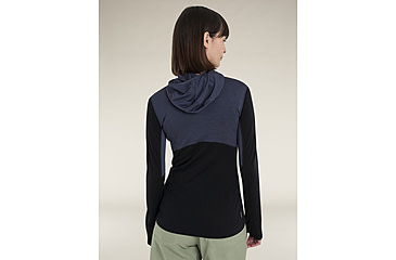 Image of Icebreaker Merino Blend 200 RealFleece Descender LS Zip Hoodie - Womens, Graphite/Black/CB, Extra Large, IBBA56YNA63XL