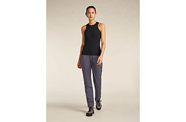 Image of Icebreaker Merino Blend Rib Lotus Tank - Womens, Black, Extra Large, IB0A5779001XL