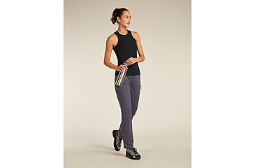 Image of Icebreaker Merino Blend Rib Lotus Tank - Womens, Black, Extra Large, IB0A5779001XL