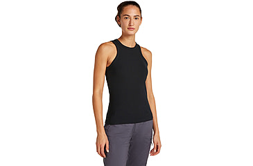 Image of Icebreaker Merino Blend Rib Lotus Tank - Women's, Black, Extra Large, IB0A5779001XL