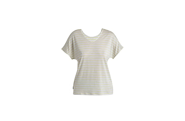 Image of Icebreaker Merino Drayden Reversible SS Top Stripe - Womens, Ecru Heather/Glazen/S, Large, IB0A56ZWB78L