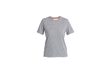 Image of Icebreaker Merino Linen SS Tee Stripe - Womens, Snow/Midnight Navy/S, Medium, IB0A56ZYA78M