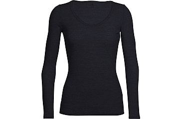 Image of Icebreaker Siren Long Sleeve Sweetheart Top - Women's, Black, Extra Small, IB103194001XS