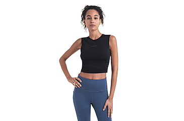 Image of Icebreaker Women Merino 125 ZoneKnit Energy Wind Cropped Bra-Tank, Black, S, IB0A56XT001S