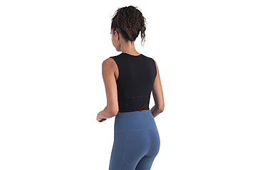 Image of Icebreaker Women Merino 125 ZoneKnit Energy Wind Cropped Bra-Tank, Black, S, IB0A56XT001S