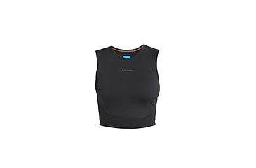 Image of Icebreaker Women Merino 125 ZoneKnit Energy Wind Cropped Bra-Tank, Black, S, IB0A56XT001S