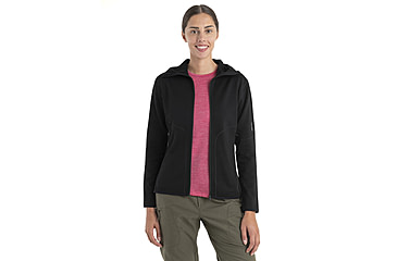 Image of Icebreaker Women Merino 560 Realfleece Elemental LS Zip Hoodie, Black, L, IBBA56SS001L