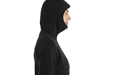 Image of Icebreaker Women Merino 560 Realfleece Elemental LS Zip Hoodie, Black, L, IBBA56SS001L