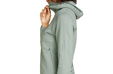 Image of Icebreaker Women Merino 560 Realfleece Elemental LS Zip Hoodie, Moss, L, IBBA56SS01GL